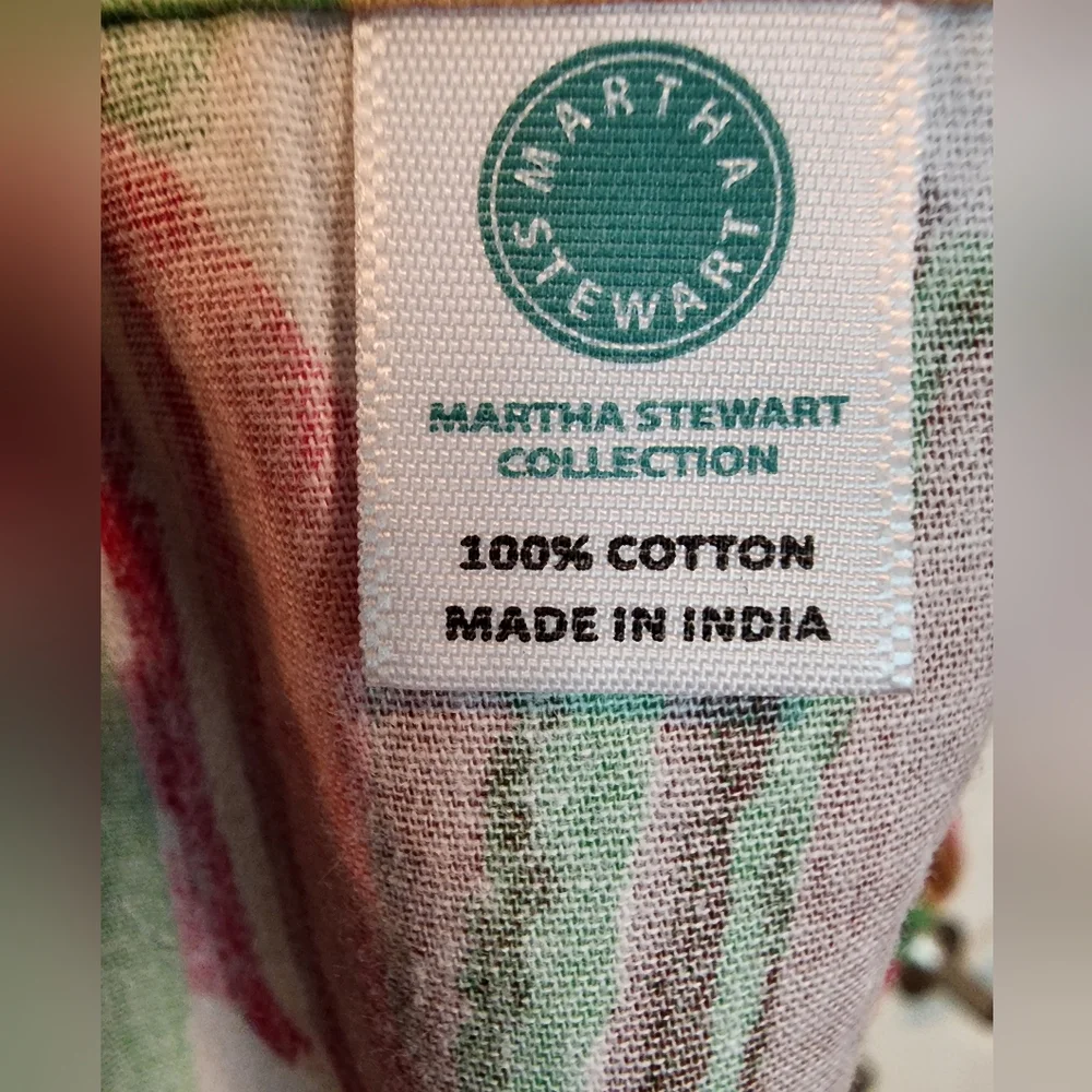 Martha Stewart Green White Print Full Apron